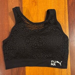 PUMA | Black Leopard Print Sports Bra NWOT | Size Medium